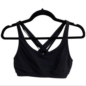 Athleta strappy black sports bra - small